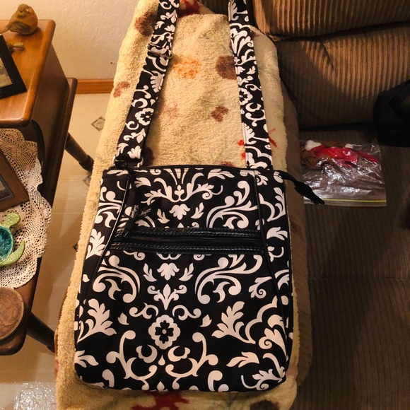 Purse, Crossbody, B & W Paisley - Picture 2 of 14